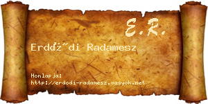 Erdődi Radamesz névjegykártya